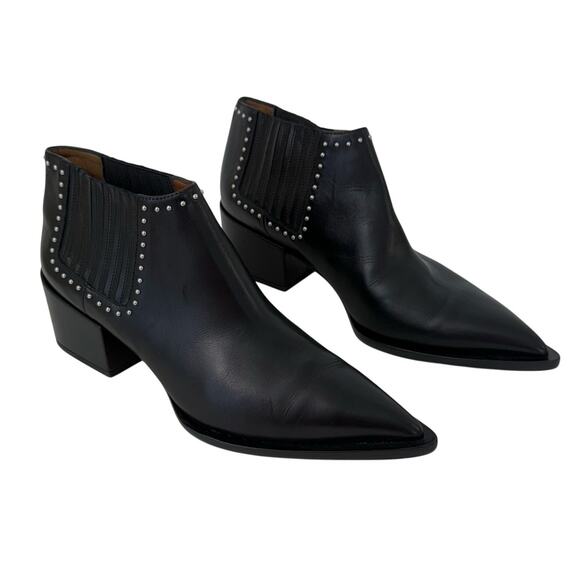 Givenchy Studded Pointed Toe Booties Short Boots Black Leather Fit like US 9.5 - Picture 1 of 14